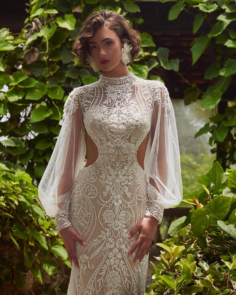 Lp2310 sexy boho wedding dress with long sleeves and open back3
